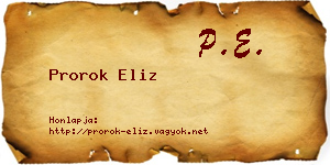 Prorok Eliz névjegykártya